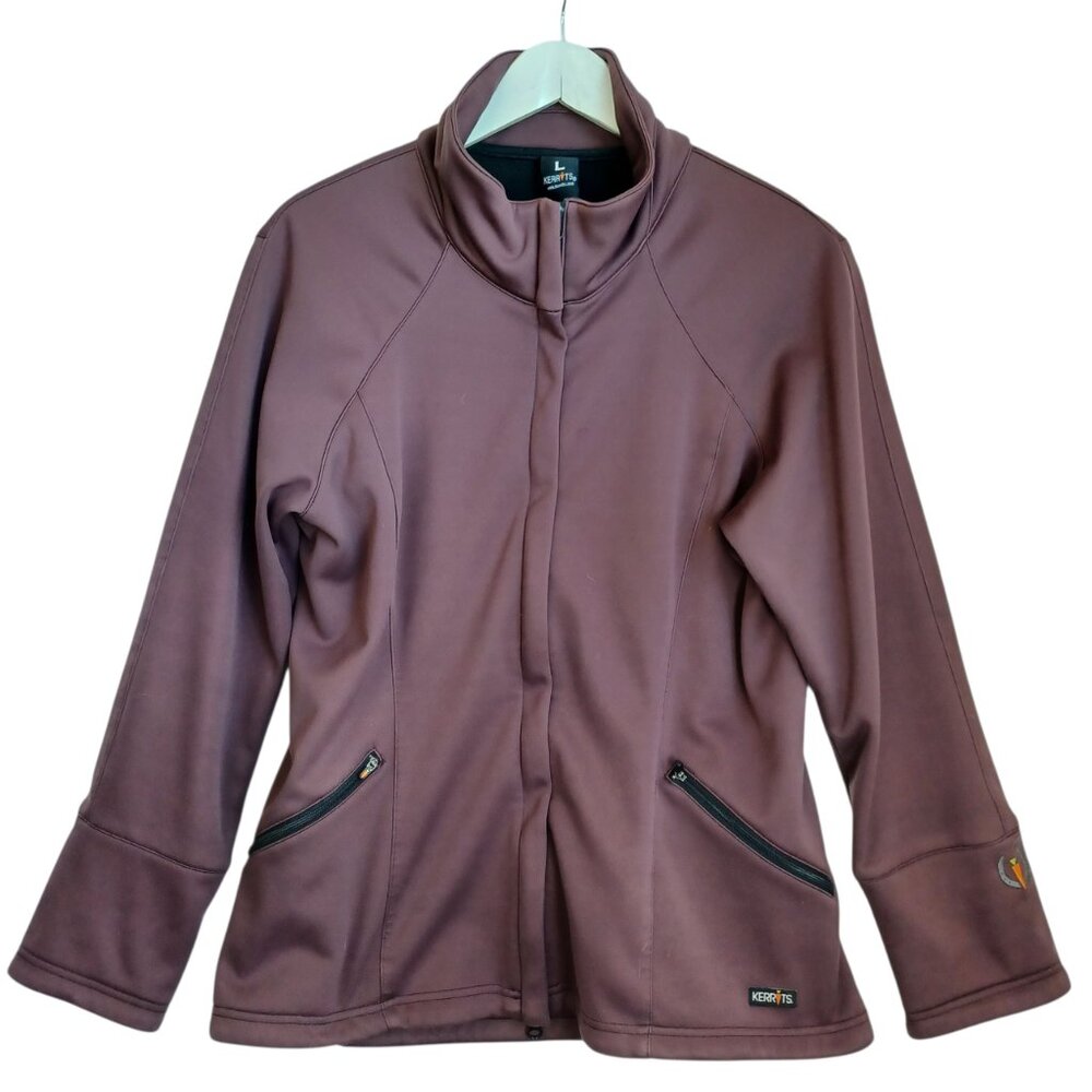 Kerrits Jacket Softshell Riding Style Plum Orchid‎ Black Fleece Lined Womens L